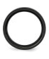 Ceramic Black Beveled Edge Brushed Wedding Band Ring