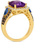ფოტო #2 პროდუქტის Multi-Gemstone (3 ct. t.w.) & Diamond (3/4 ct. t.w.) Halo Statement Ring in 14k Gold