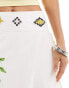 Never Fully Dressed Jaspre embroidered midi skirt in off white