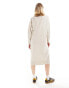 Фото #4 товара Monki long sleeve oversized midi knitted dress in off white