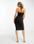 Фото #6 товара Vesper bandeau lace insert midi dress in black