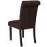 Фото #2 товара Hercules Series Brown Fabric Parsons Chair With Rolled Back, Accent Nail Trim And Walnut Finish