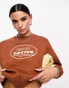 Фото #3 товара Daisy Street Active Landscape cropped sweatshirt in brown