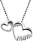 Фото #1 товара Alex Woo double Heart "Mom" Pendant Necklace in Sterling Silver