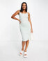 Puma Classics ribbed midi dress in pastel green