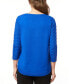 ფოტო #2 პროდუქტის Women's Wave-Knit Scoop Neck 3/4-Sleeve Sweater