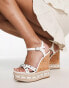 Фото #8 товара Steve Madden Madalyn studded cork wedges in white