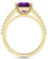 Фото #3 товара Amethyst (3-1/7 ct. t.w.) and Diamond (1/4 ct. t.w.) Ring in 14K Yellow Gold