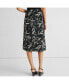 Women's Floral Skirt with Front Slit Черный, XSmall - фото #2