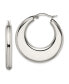ფოტო #1 პროდუქტის Stainless Steel Polished Diameter Hollow Hoop Earrings