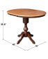 36" Round Top Pedestal Table with 12" Leaf