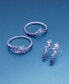 ფოტო #5 პროდუქტის Denim Ombré (5/8 ct. t.w.) & White Sapphire (1/5 ct. t.w.) Stud Earrings in 14k White Gold