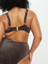 Фото #4 товара South Beach Curve Exclusive underwire bikini top in brown metallic