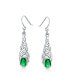 Фото #1 товара Серьги Bling Jewelry Green Oval Simulated Emerald Love Knot
