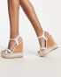 Фото #6 товара Steve Madden Madalyn studded cork wedges in white