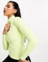 Gym King Motivate contoured 1/4 zip long sleeve top in bright green