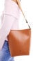 PASQ shoulder bucket bag in tan - фото #1