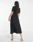 Фото #4 товара ASOS DESIGN Tall tie front button through midi dress in black