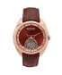 Фото #1 товара Часы Heritor Automatic Roman Leather Rose Gold Brown 46mm