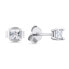 Silver stud earrings with clear zircons EA592W