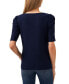 Фото #2 товара Women's Short Sleeve Eyelet-Embroidered Knit Top