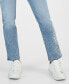 Фото #5 товара Petite Embroidered High-Rise Natural Straight Jeans, Created for Macy's