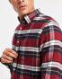 GANT check flannel regular fit shirt in dark red