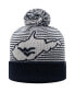 Men's Navy West Virginia Mountaineers Line Up Cuffed Knit Hat with Pom