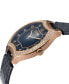 ფოტო #2 პროდუქტის Women's Lugano Swiss Quartz Blue Leather Watch 35mm