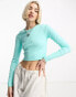 Фото #1 товара JJXX ribbed top in turquoise