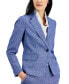 Фото #3 товара Women's Linen-Blend Cross-Dyed Single-Button Blazer