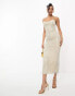 Rare London premium diamante maxi dress in silver