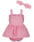 ფოტო #5 პროდუქტის Baby Girls Big-Bow Seersucker Sundress Headband