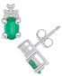 ფოტო #2 პროდუქტის Emerald (1 Ct. t.w.) and Diamond (1/10 Ct. t.w.) Stud Earrings