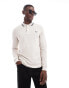 Фото #1 товара Fred Perry twin tipped long sleeve polo shirt in off white