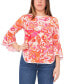 Petite Boat-Neck Bell-Sleeve Piped Top