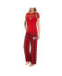 ფოტო #1 პროდუქტის Women's Red, Black Kansas City Chiefs Arctic T-shirt and Flannel Pants Sleep Set