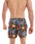 Фото #3 товара ASOS DESIGN swim shorts in short length in black print