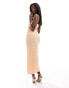 Kaiia textured bandeau maxi dress in peach