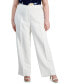 Фото #1 товара Plus Size High Rise Fly-Front Wide-Leg Pants