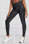 Фото #1 товара Леггинсы женские Nike The One Mid-Rise Shine Black - утягивающие 2 с карманом 3D, черные.