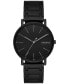 Men's Signatur Three Hand Black Stainless Steel Watch 40mm