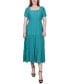 ფოტო #1 პროდუქტის Missy Short Sleeve Tiered Midi Dress