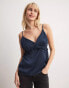 Фото #1 товара NA-KD plisse cami top in navy