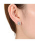 ფოტო #2 პროდუქტის Exclusive Rhodium Plated Cubic Zirconia Square Stud Earrings