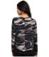 Фото #3 товара DKNYC Women's Printed Crinkle Sheer Double Layer Hem Knit Top Black S