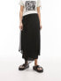 Фото #4 товара Topshop crinkle yoryu asymetric soft midi skirt in black