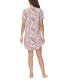 ფოტო #2 პროდუქტის Women's Printed Short Sleeve Sleep Dress Nightgown