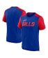 Men's Heathered Royal, Heathered Red Buffalo Bills Color Block Team Name T-shirt