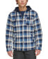 ფოტო #1 პროდუქტის Men's Cotton Quilted Shirt Jacket with Fleece Hood